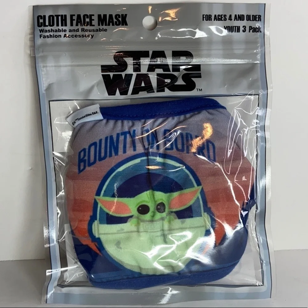 Disney The CHILD Cloth Face Mask Youth 3 PC Set